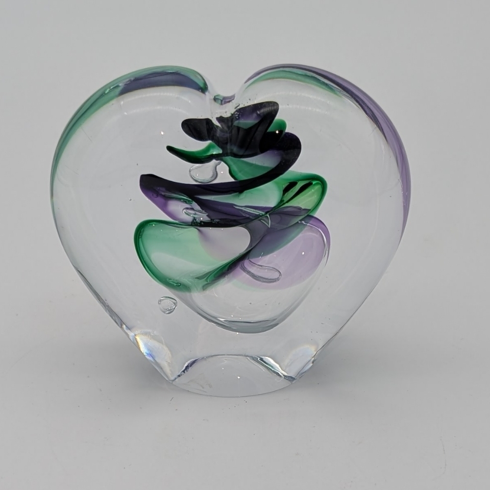 Adam Jablonski Hand Blown Heart Shaped Paperweight
